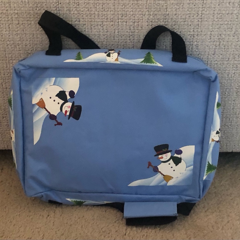 Blue Snowman Print Insulation Zip Top Bag for Hot Dishes ☃️